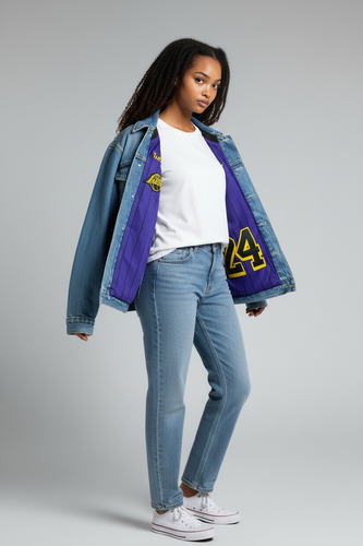 Kobe “Purple Pinstripe” Jean Jacket - Medium - Unisex | GOAT Coats