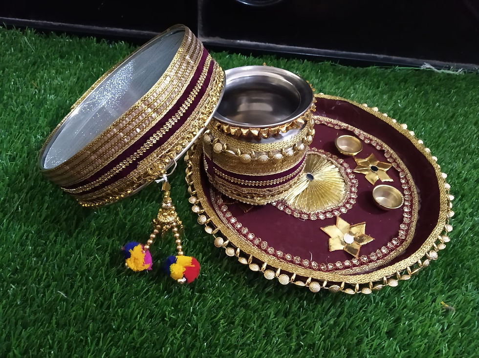 Thumbnail: Decorated Karvachauth thali set