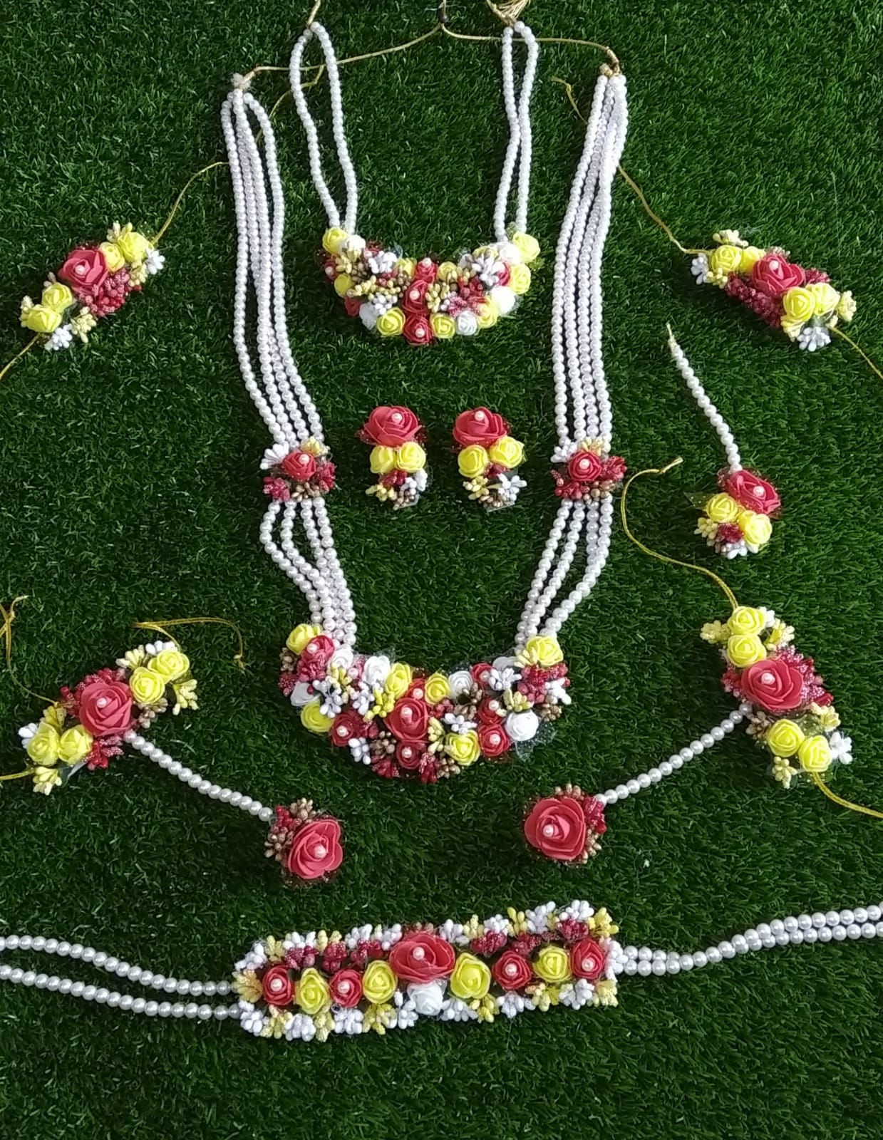 Full artificial flower jewellery set