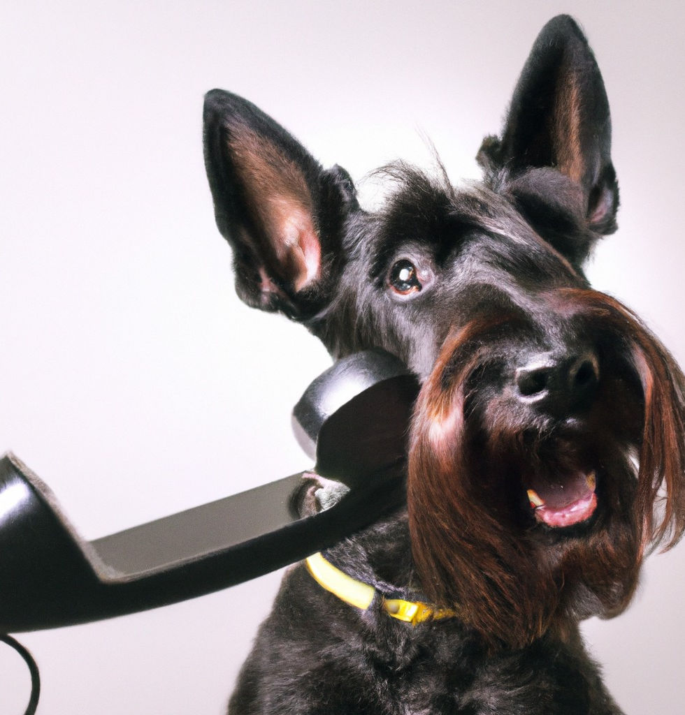 scottish terrier holding a phone.jpg
