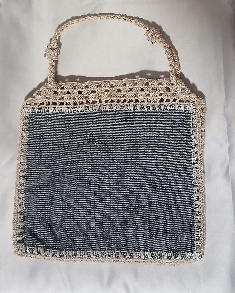 Thumbnail: Wearable Textile Art Clutch – One of a Kind, The Girl with Blue Eyes