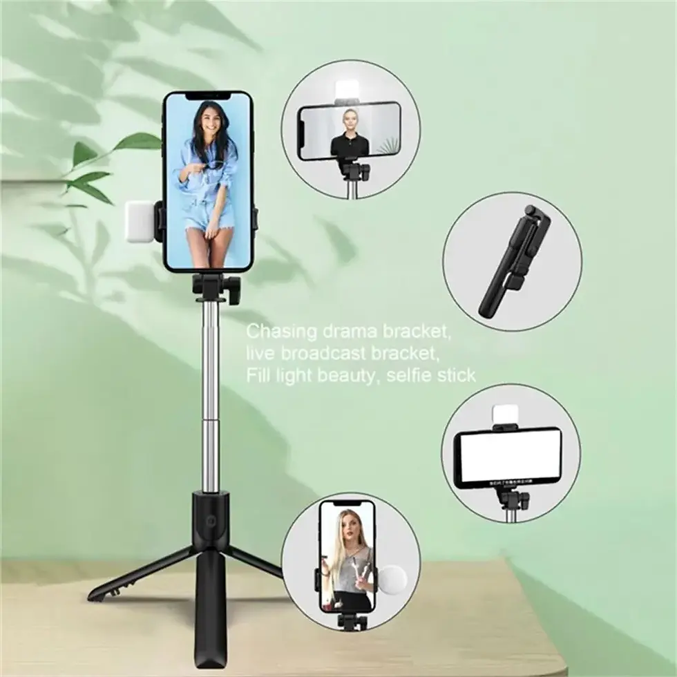 Thumbnail: Portable Bluetooth Selfie Stick Tripod Holder With Remote Shutter Fill Light