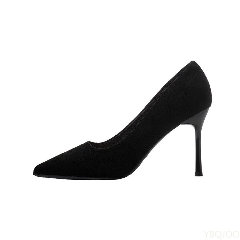 Miniatura: Scarpin Feminino Salto Alto Bico Fino Suede