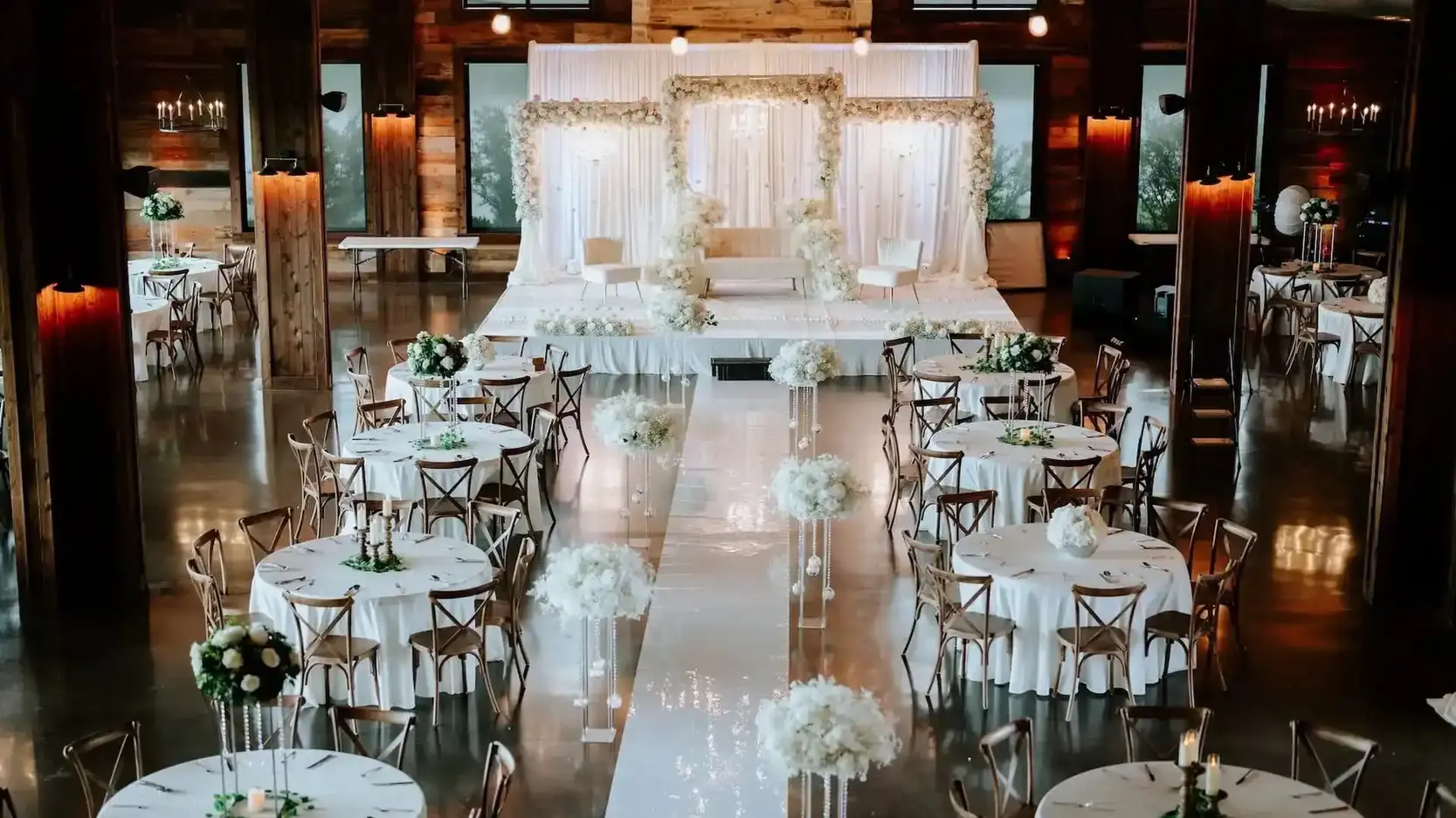 Luxury wedding reception styling by 7Elements at Stone Crest in McKinney
