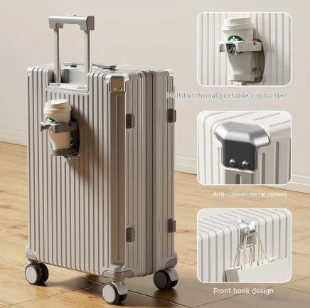 Thumbnail: Leather Trolley Luggage Case