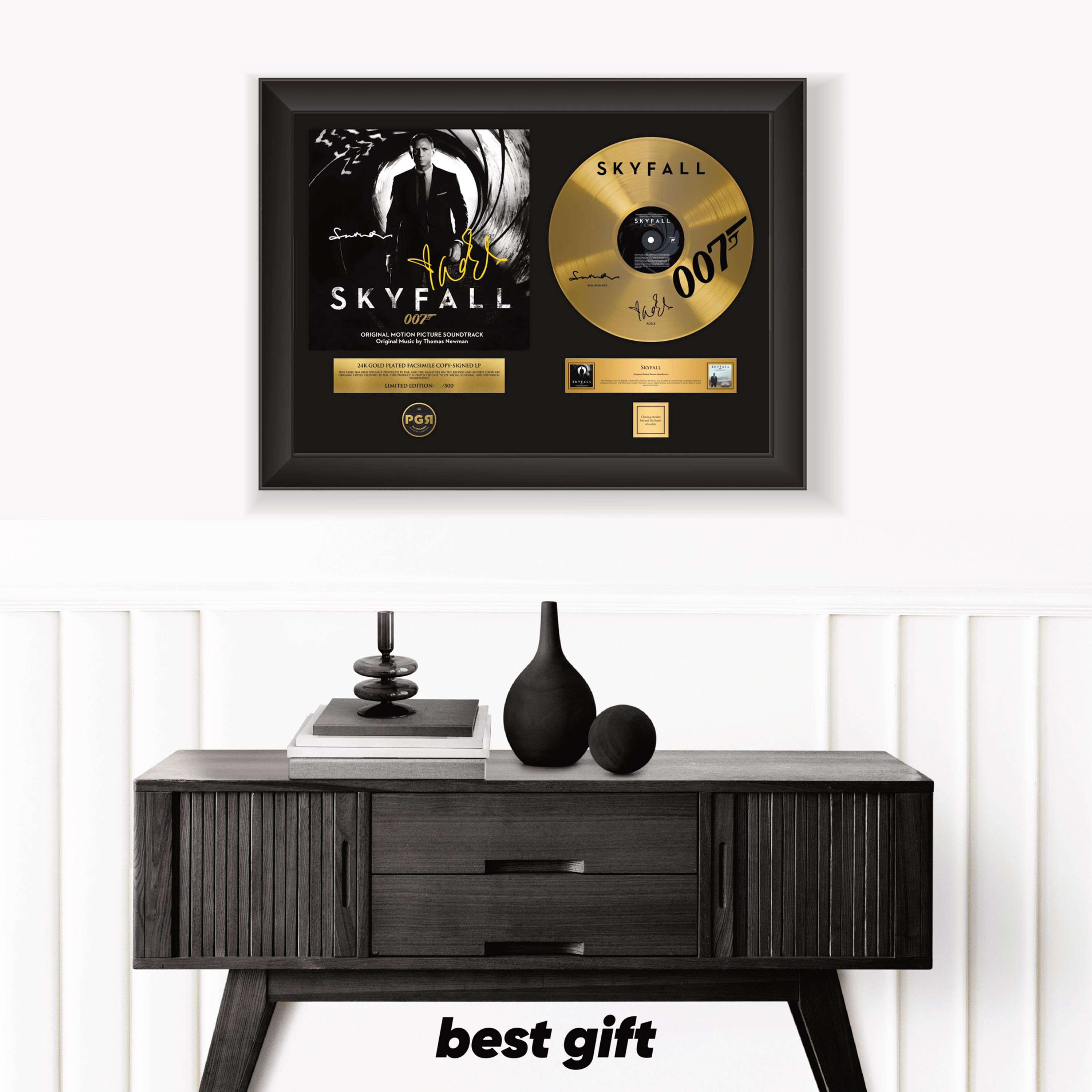 Skyfall - James Bond - 007  – Framed Gold Plated Record Vinyl  – Copy Signed
