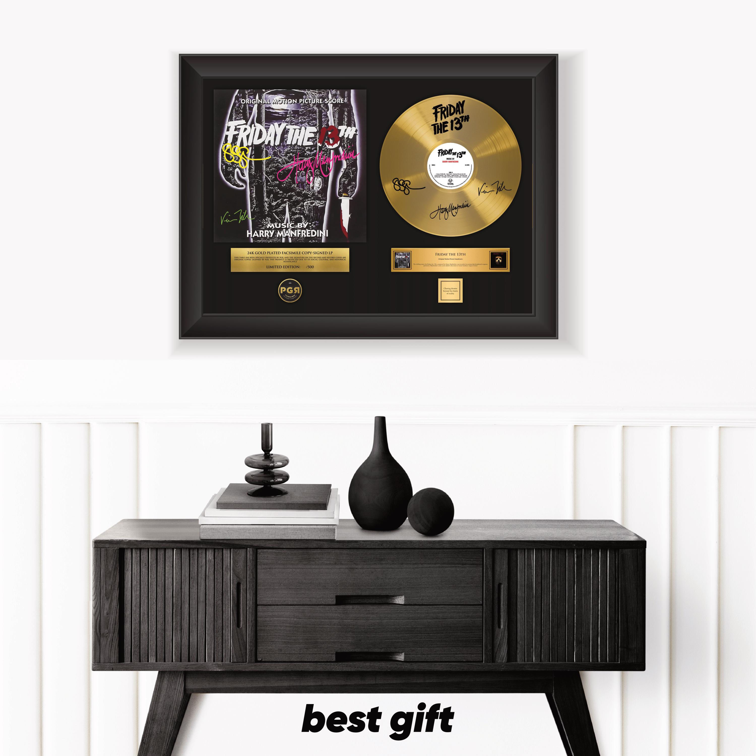 Friday The 13TH – Framed Gold Plated Record Vinyl  – Copy Signed – Wall  Art