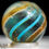 Thumbnail: Handmade Aqua Banded Lutz Marble, 25/32 in, Good+, Chip, Germany 1860-1920 S1234