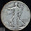 Thumbnail: 1938 D Walking Liberty Half Dollar, Fine Condition, Silver, Free Shipping, C5085