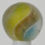 Thumbnail: Handmade Aqua Yellow Ribbon Lutz Marble, 11/16 in, Collectible, Germany, S1372