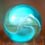 Thumbnail: Handmade Aqua Blue Base Glass Ribbon Lutz, 0.69 in, Mint, Annealing Crack, S1610