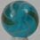 Thumbnail: Handmade Banded Lutz Marble, Dark Aqua Glass 11/16 in, Near Mint- Germany, S1275