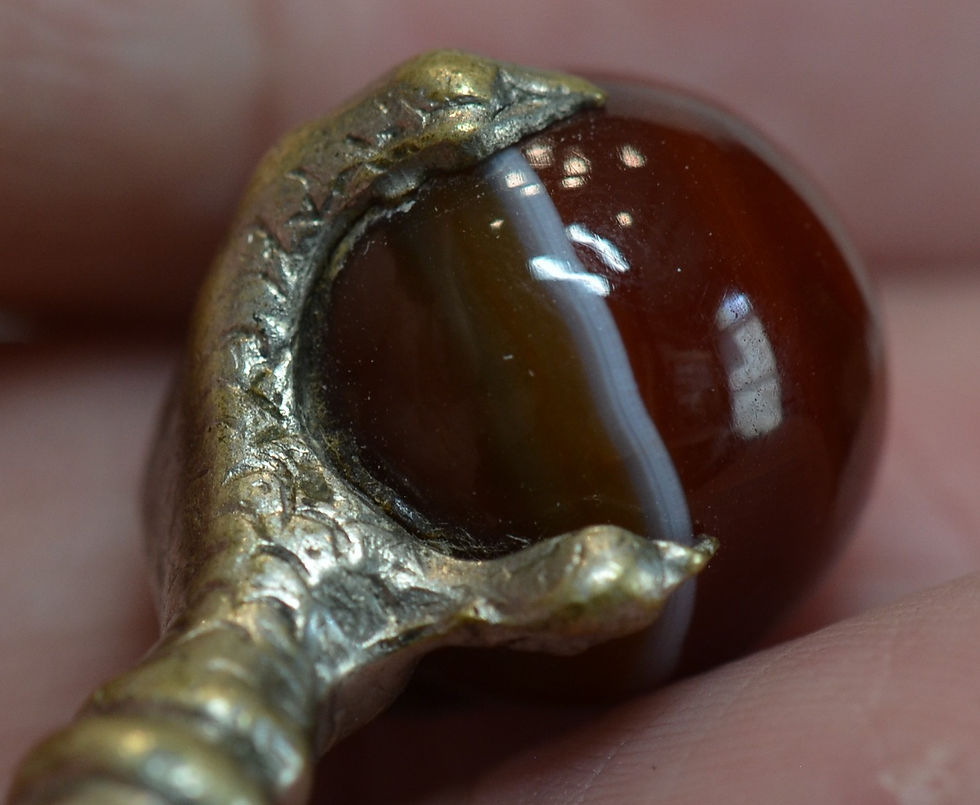 Thumbnail: Victorian Clawed Button Hook with Handmade Agate, Victorian, 1850-1900, S1579