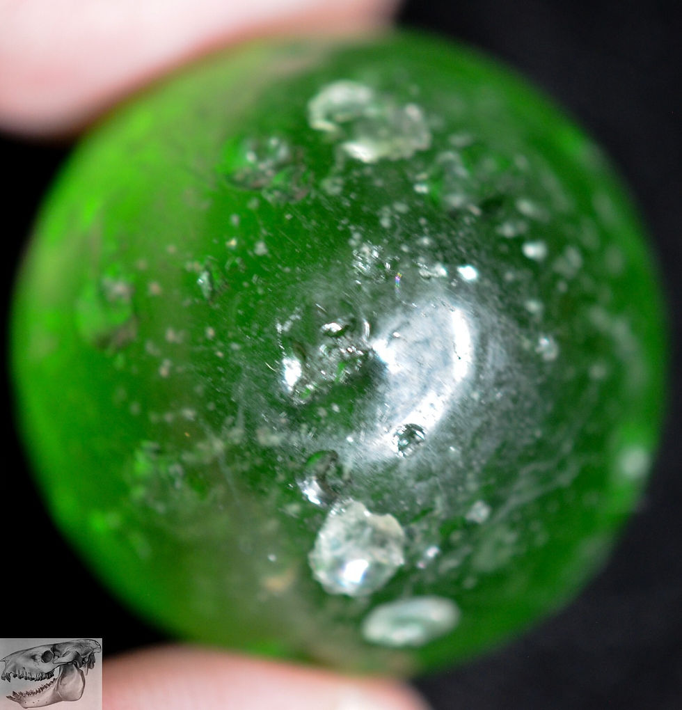 Thumbnail: Handmade Large Shooter Green Mica Marble, 1 1/16 inch, Collectible, Germany S777