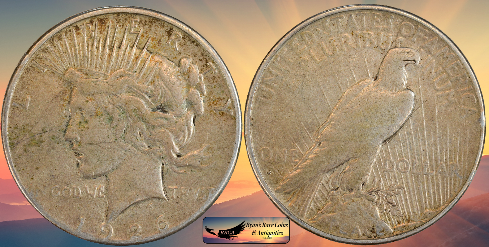 1926 S Silver Peace Dollar, Fine Details, Reverse Scratches, Ryan's Coins, C8642