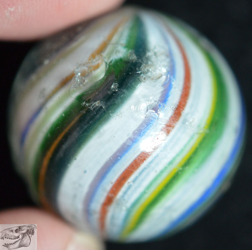 Thumbnail: Handmade Onionskin Shooter Marble, 15/16 in, Good+, 1860-1920, Germany, S893