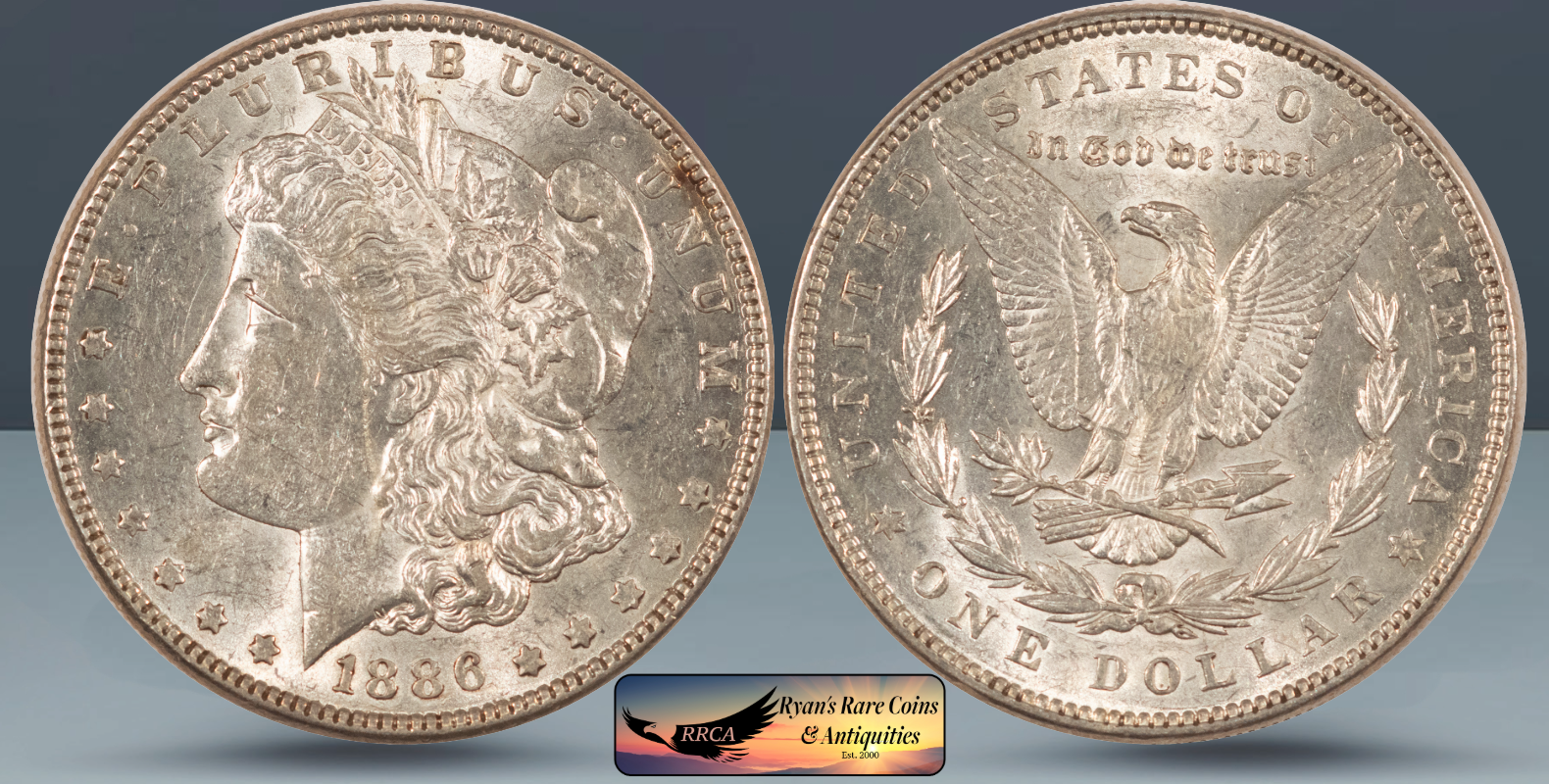 1897 Morgan Silver Dollar, Almost Uncirculated 55 Condition, Bright Luster C8496