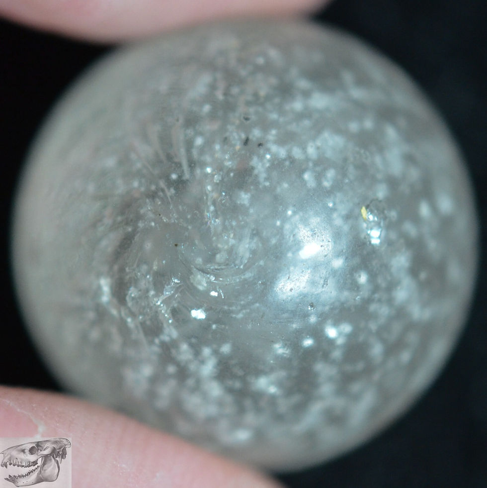 Thumbnail: Handmade Clear Mica Marble, Filament Core, 7/8 in Shooter Near Mint Germany S900