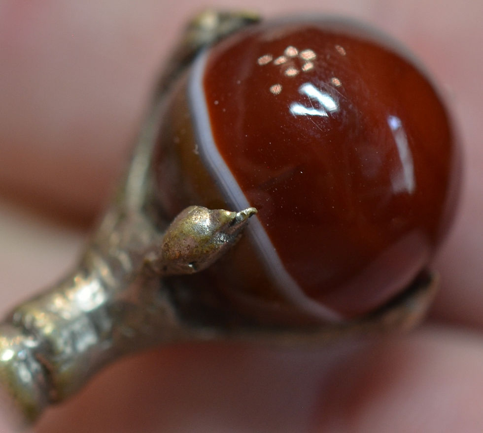 Thumbnail: Victorian Clawed Button Hook with Handmade Agate, Victorian, 1850-1900, S1579
