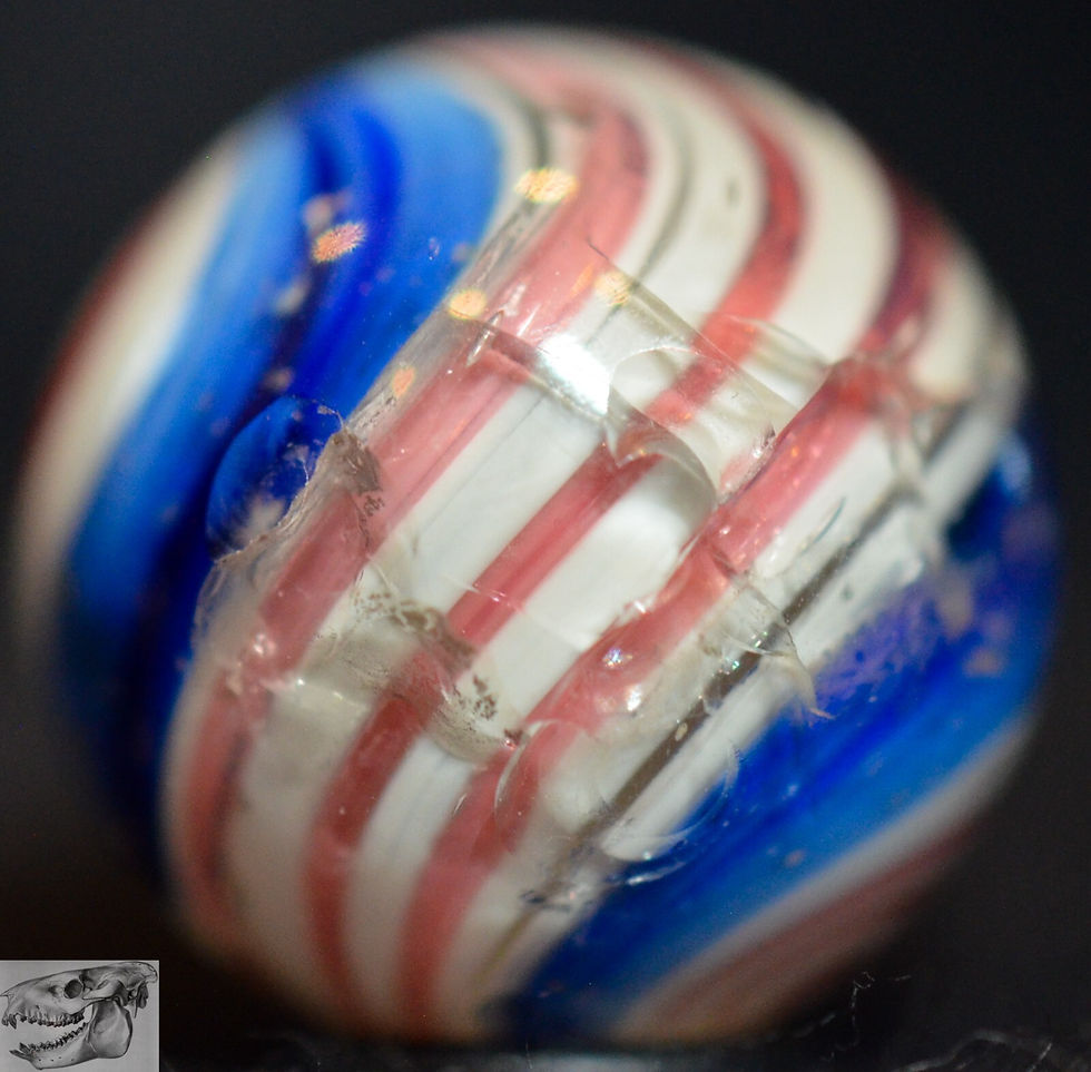 Thumbnail: Handmade Mica Peppermint Swirl Marble, 11/16 in, Near Mint-, Polished, S1050