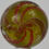 Thumbnail: Big Handmade Banded Lutz Marble, Amber Base Glass, 29/32 in, Good, Germany S1259