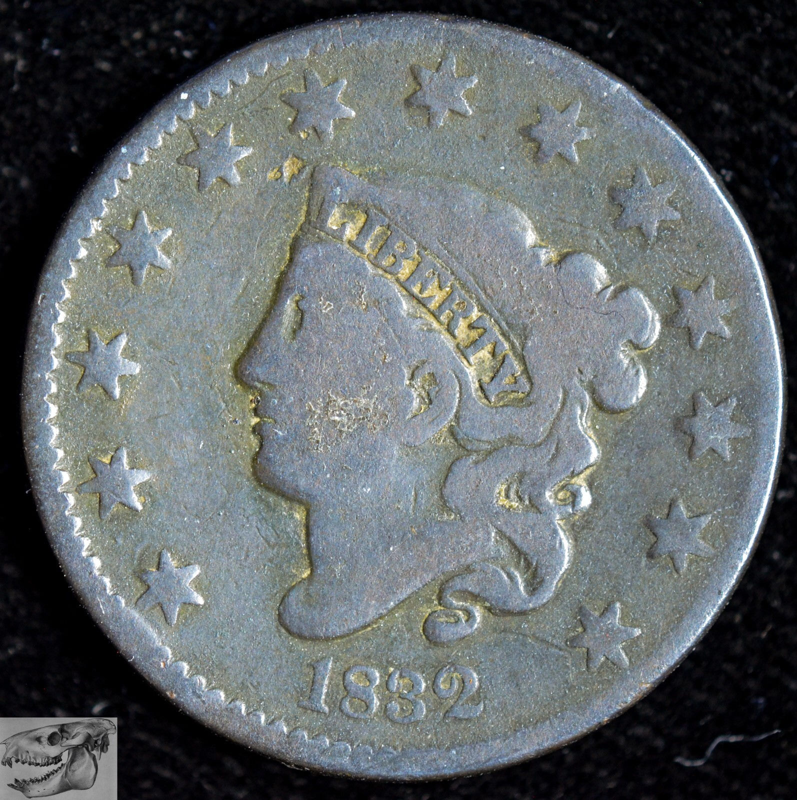 1832 Coronet Head Large Cent, Small Letters Variety, Very Good Condition, C6885