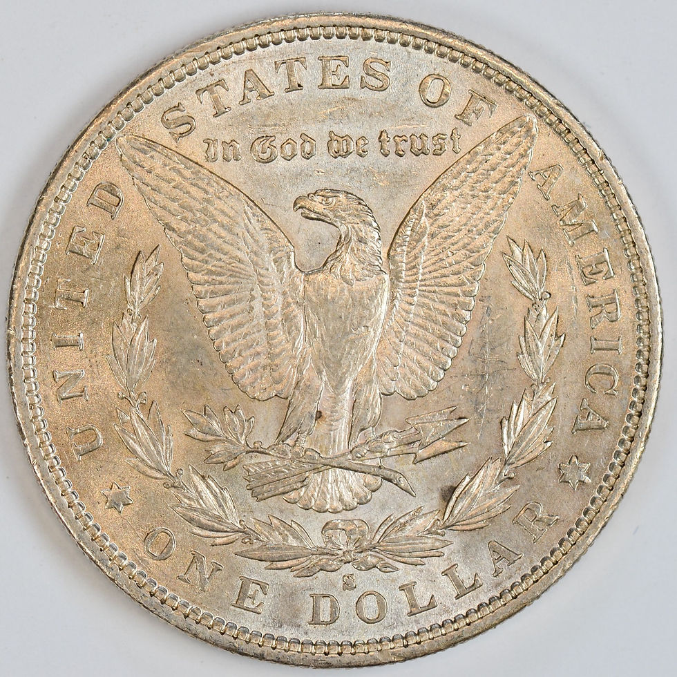 Thumbnail: 1890 S Morgan Silver Dollar, Almost Uncirculated+ Condition, Silver, C8606