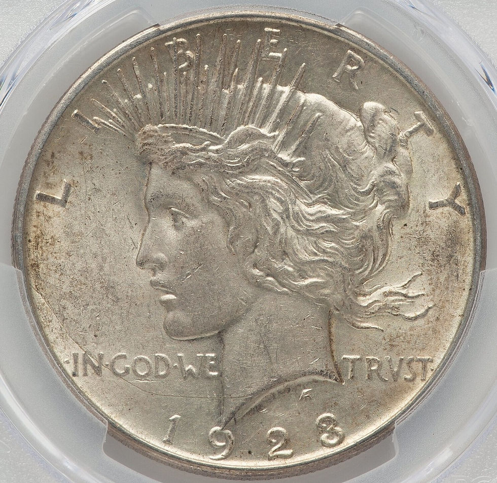 Thumbnail: 1923 D Peace Silver Dollar PCGS AU58, Almost Uncirculated, Obv Die Crack, C8213