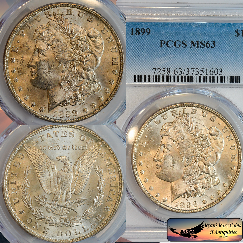 Thumbnail: 1899 Morgan Silver Dollar PCGS MS63, Brilliant Uncirculated, Tough in UNC, C8549