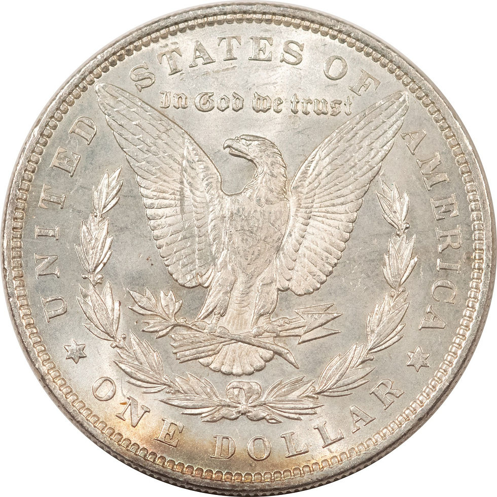 Thumbnail: 1887 Morgan Silver Dollar Brilliant Uncirculated+, Bit of Reverse Toning, C8570