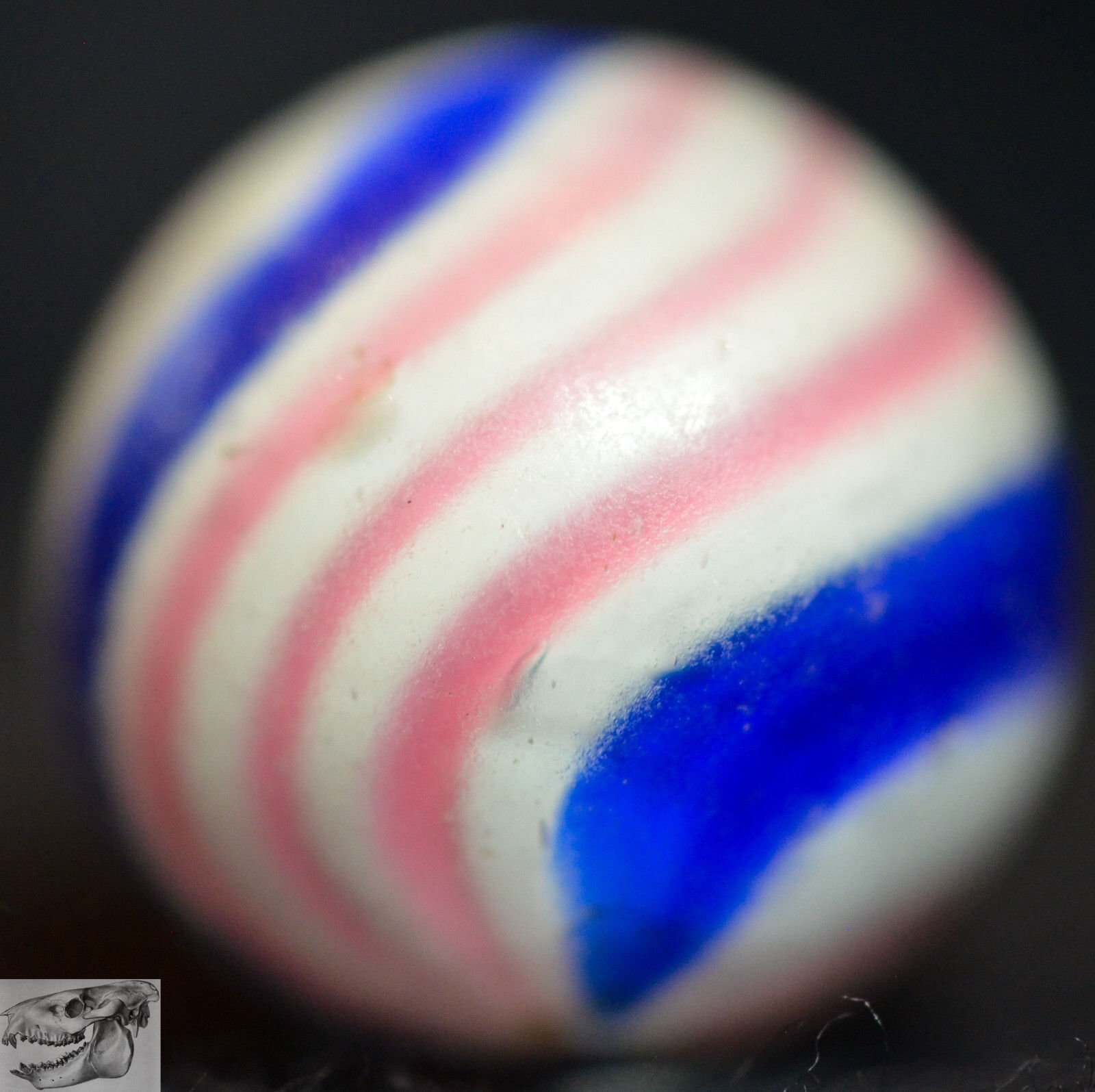 Handmade Peppermint Swirl Marble, 11/16 in, Near Mint-, Germany 1860-1920, S1038