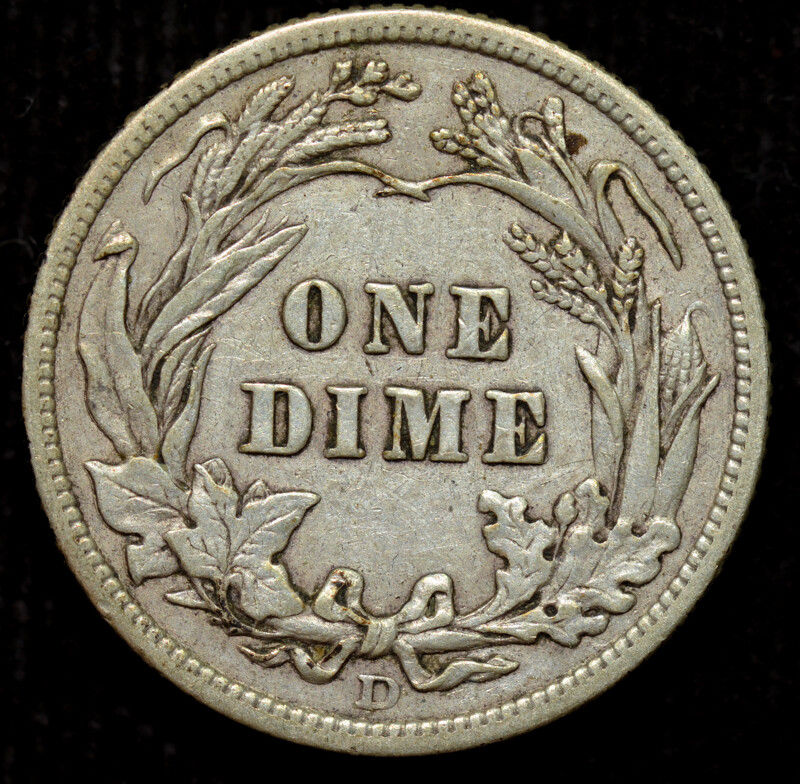 Thumbnail: 1912 D Barber Dime, Extremely Fine+ Condition, Silver, Free Shipping, C4550
