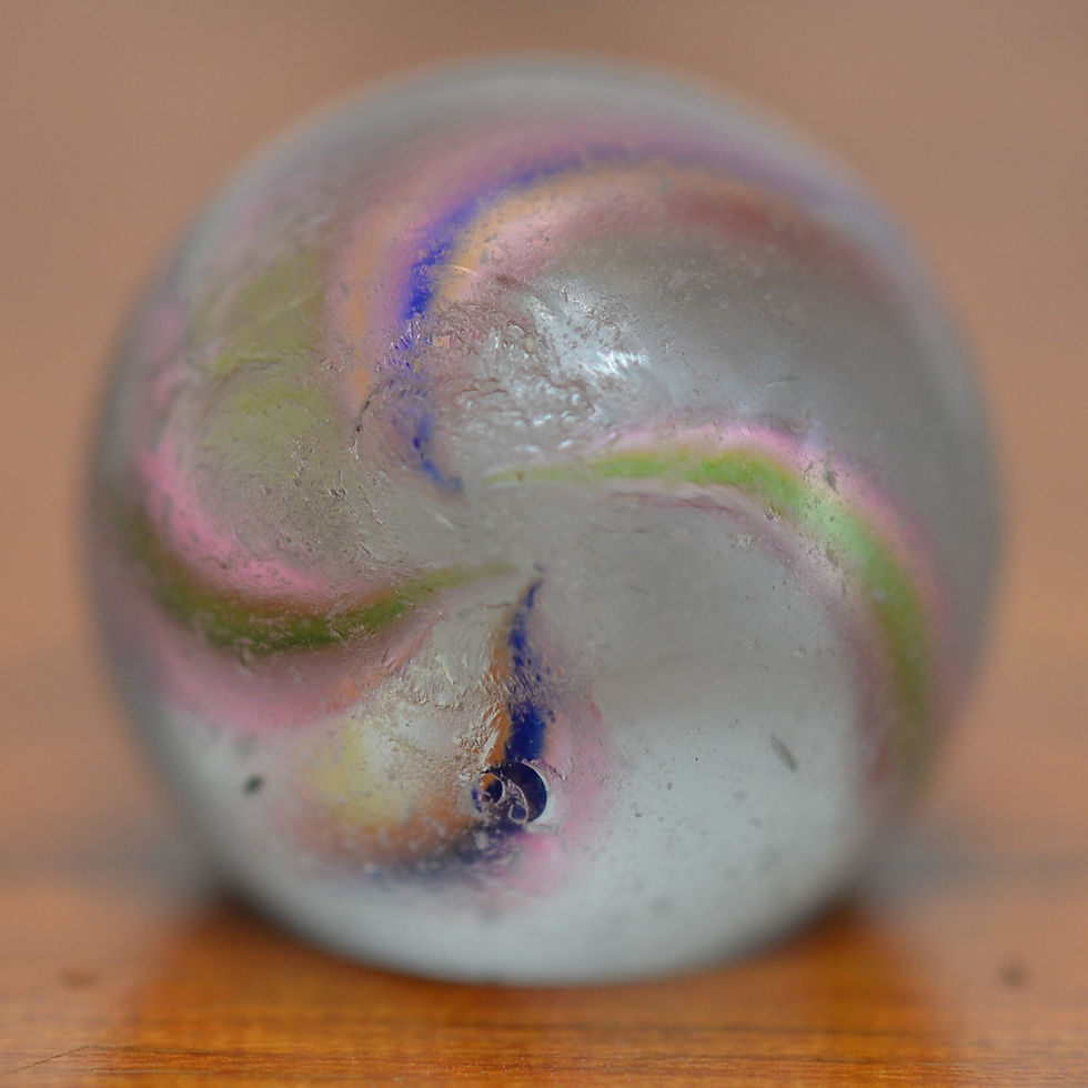 Thumbnail: Handmade Latticinio Swirl Marble, 9/16 in, Good+, Germany, 1860-1920, S1513