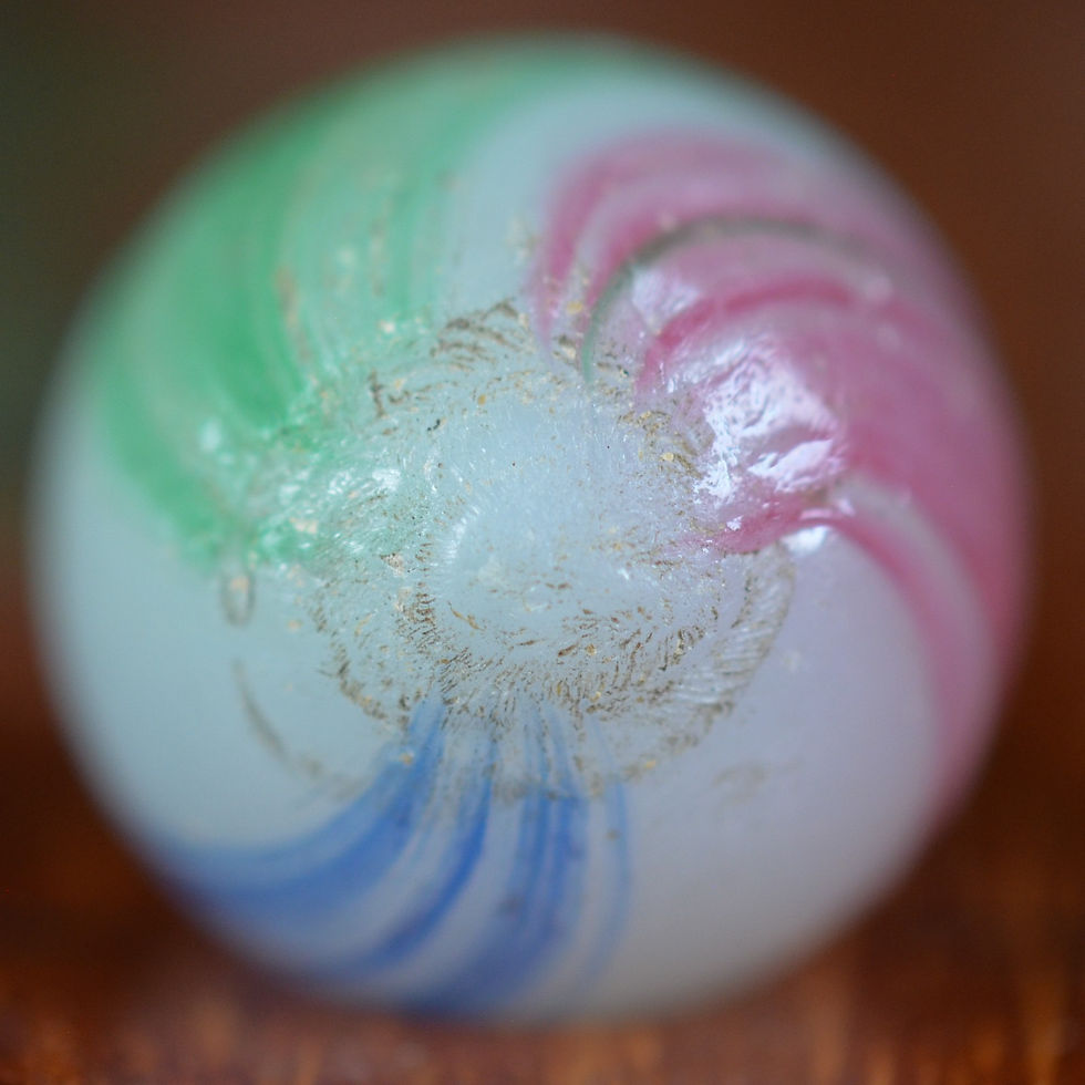 Thumbnail: Handmade Colorful Banded Opaque 0.69 in, Near Mint-, Germany, 1860-1920, S1625