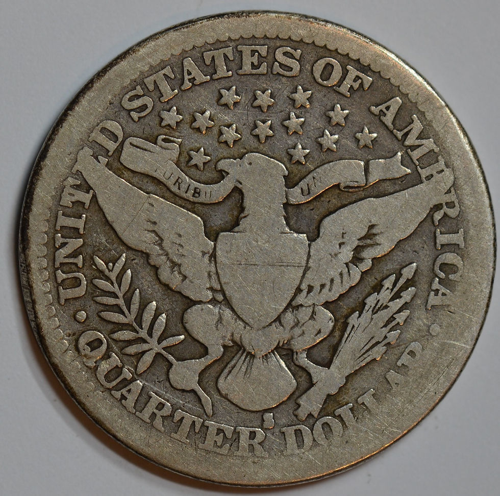 Thumbnail: 1914 S Barber Quarter, Very Good Condition, Tough Date, Silver, Free Ship C7325