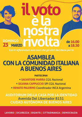 REFERÉNDUM: ASAMBLEA CON LA COMUNIDAD ITALIANA