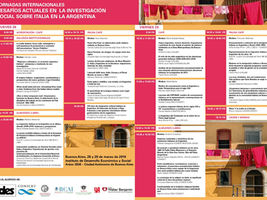 JORNADAS INTERNACIONALES
DESAFÍOS ACTUALES EN LA INVESTIGACIÓN SOCIAL SOBRE ITALIA EN LA ARGENTINA