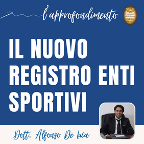 Un 2022 pieno di novità : il nuovo Registro degli Enti Sportivi