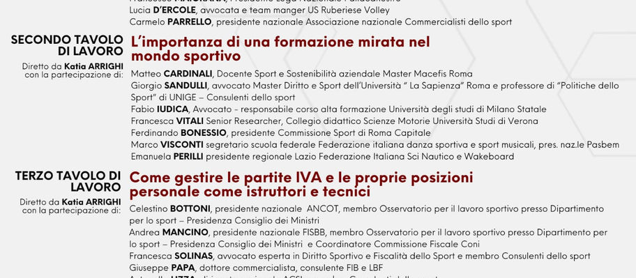 La riforma dello sport e le nuove competenze