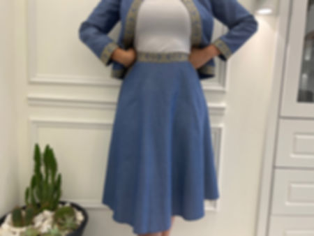 Tatreez blue midi skirt
