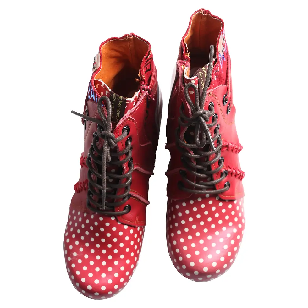 Thumbnail: Downtown Dots Lace-Up Booties