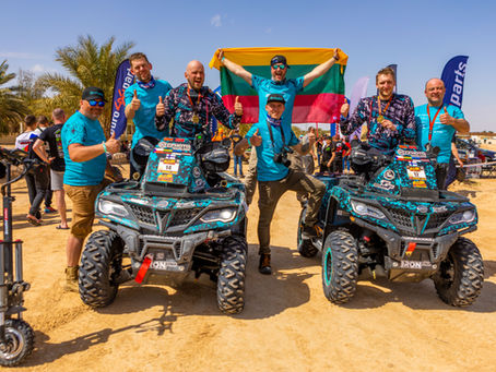 The CFMOTO Factory Racing Team duo returns from Sahara with the Fenix Rally Medals
