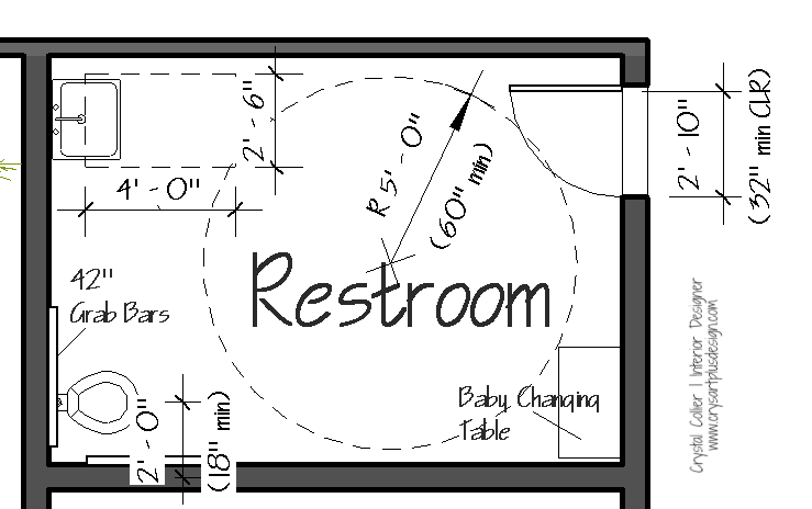 ADA Restroom Plan View