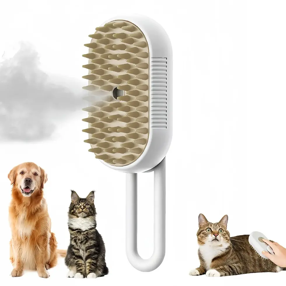 Miniatura: Escova Massageadora com Spray para Cães e Gatos 3 em 1, com Vapor.