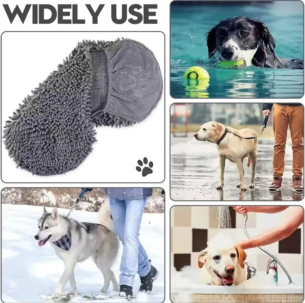 Miniatura: 1 unidade de toalha de banho superabsorvente para animais de estimação.