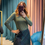 Miniatura: Gonna a tubo con pizzo e spacco stampa tartan 