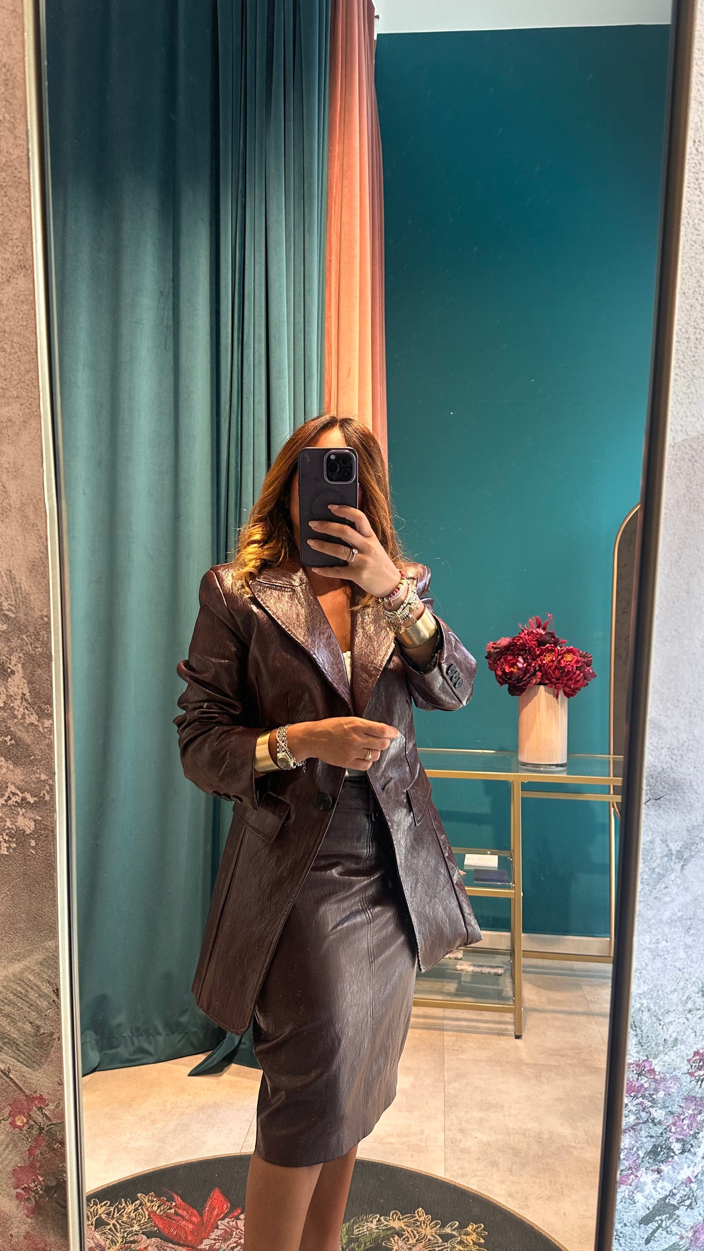 Giacca ecopelle effetto used