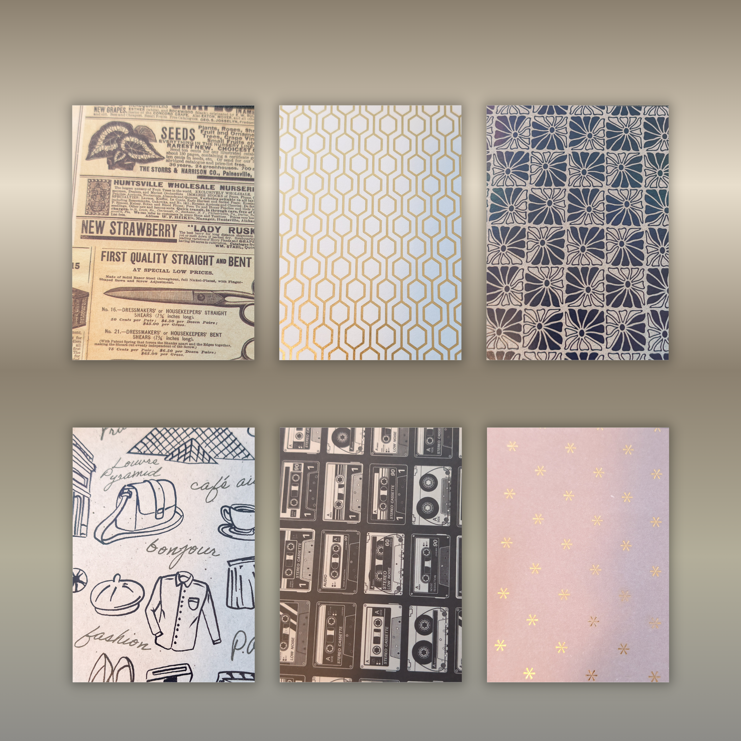 Retro Blank Cards Set