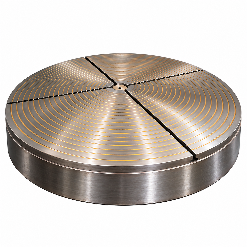 Industrial Rotary Table with Golden Grooves