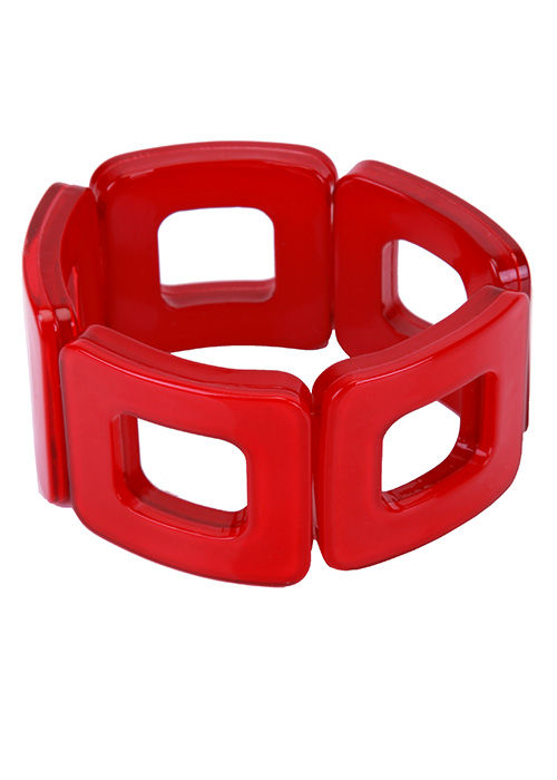 SQUARE CHAIN BRACELET IN SCARLET